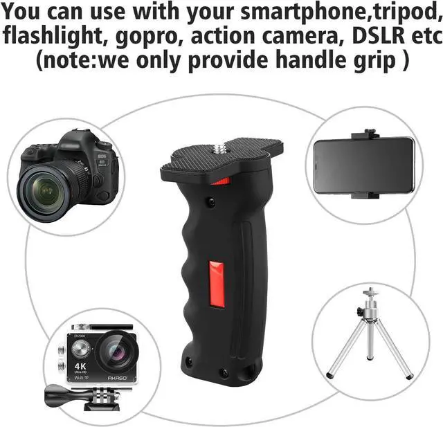 Alt view image 7 of 7 - Phone Vlogging Holder,Cell Phone Camera Handle Grip Stabilizer,Ergonomic Phone Video Stabilizer,Handheld Selfie Stick Smartphone Holder with Cold Shoe Mount for Mic/Flash Light,with Wrist Strap