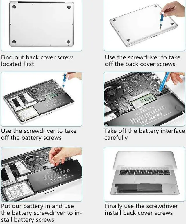 Alt view image 7 of 7 - A1322 A1278 Battery, Puredick Replacement Battery A1278 for MacBook Pro 13 inch [2009 2010 2011 2012 Version] - High-Performance and Longevity [10.95V 65.7Wh]