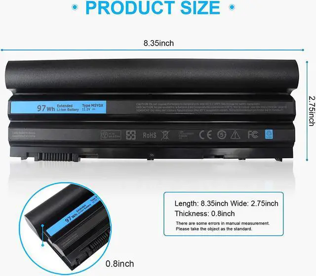 Alt view image 2 of 7 - T54FJ 8858X 7FJ92 9 Cell 97Wh Battery Compatible with Dell Latitude E6430 E6420 E5430 E6530 E6540 E6520 E6440 E5420 E5520 E5530, M5Y0X XV2VV 04NW9 2P2MJ T54F3 NHXVW M5YOX 312-1325 312-1163 P15G P15F