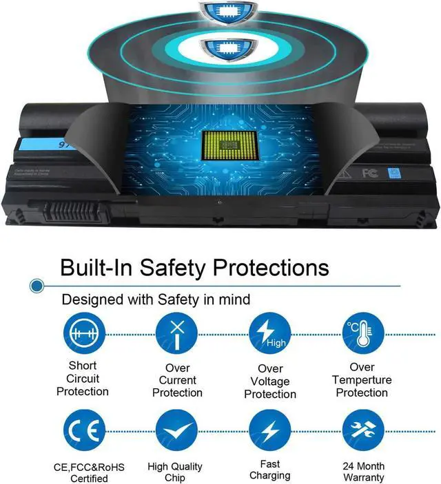 Alt view image 6 of 7 - T54FJ 8858X 7FJ92 9 Cell 97Wh Battery Compatible with Dell Latitude E6430 E6420 E5430 E6530 E6540 E6520 E6440 E5420 E5520 E5530, M5Y0X XV2VV 04NW9 2P2MJ T54F3 NHXVW M5YOX 312-1325 312-1163 P15G P15F