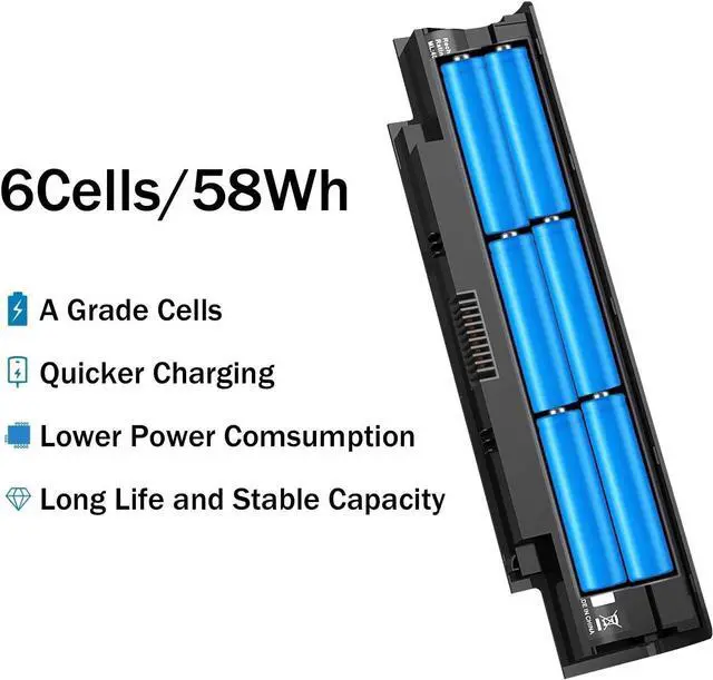 Alt view image 2 of 7 - J1KND Laptop Battery for Dell Inspiron N5010 N5110 N5030 N5040 N5050 N7010 N7110 3520 N4010 N4110 N4050 M5010 3420 M5030 M5040 M5110 Vostro 3550 3450 1440 3750 JlKND TKV2V 4T7JN 11.1v 48wh