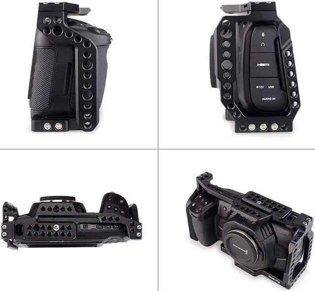 Alt view image 3 of 6 - BMPCC 4K /BMPCC 6K Cage with Top Handle for Blackmagic Pocket Cinema Camera BMPCC 4K /6K to Mount Microphone Monitor LED Light