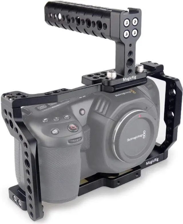 Alt view image 5 of 6 - BMPCC 4K /BMPCC 6K Cage with Top Handle for Blackmagic Pocket Cinema Camera BMPCC 4K /6K to Mount Microphone Monitor LED Light