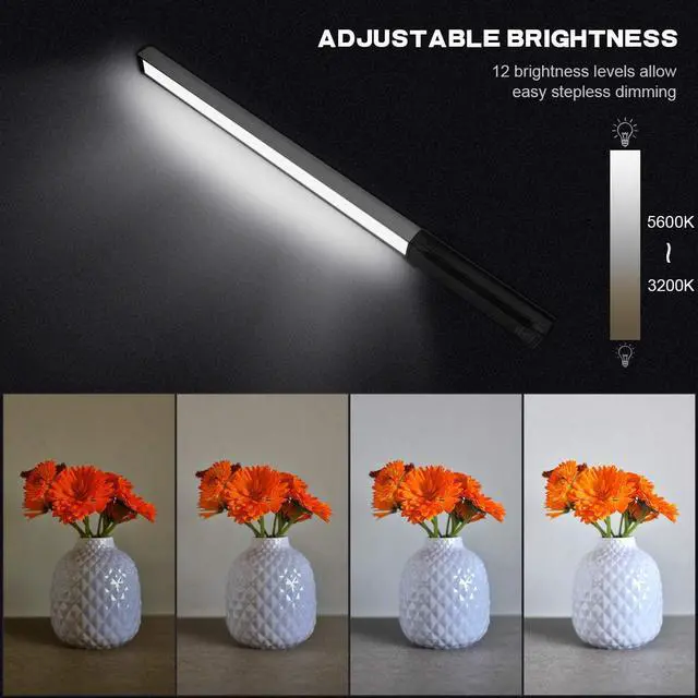 Alt view image 4 of 7 - Hagibis RGB Handheld LED Video Light Wand Stick Photography Light 9 Colors,with Built-in Rechargable Battery and Remote Control,1000 Lumens Adjustable 3200K-5600K,Hot Shoe Adapter Included..