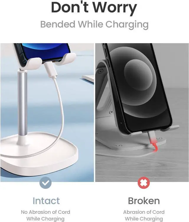 Alt view image 4 of 7 - LISEN Desk Organizers and Accessories Workspace Organizers Cell Phone Stand White Height Angle Adjustable Stable iPad Holder Stand Sturdy Stand for 4-10in iPhone 13 Pro iPad Kindel Samsung etc