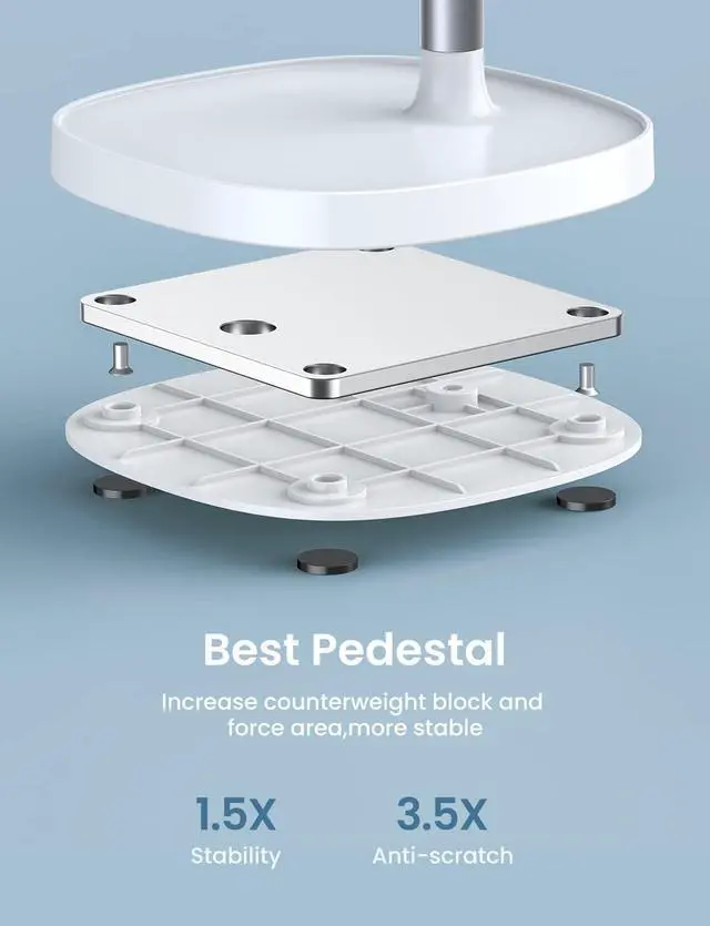 Alt view image 5 of 7 - LISEN Desk Organizers and Accessories Workspace Organizers Cell Phone Stand White Height Angle Adjustable Stable iPad Holder Stand Sturdy Stand for 4-10in iPhone 13 Pro iPad Kindel Samsung etc
