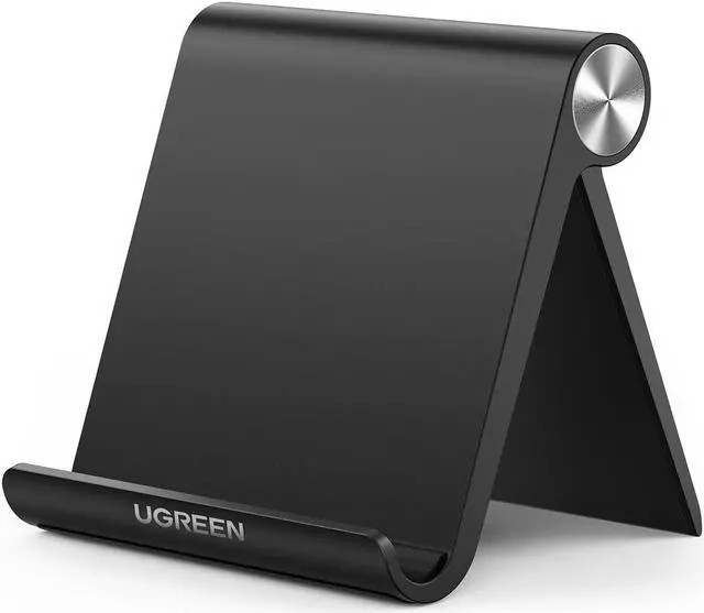 Main image of UGREEN Cell Phone Stand Holder for Desk Adjustable Compatible with iPhone 13 12 Pro Max 11 SE XS XR 8 Plus 6 7 Samsung Galaxy Note20 S20 S10 S9 S8 Android Smartphone Mobile Phone Dock Foldable, Black