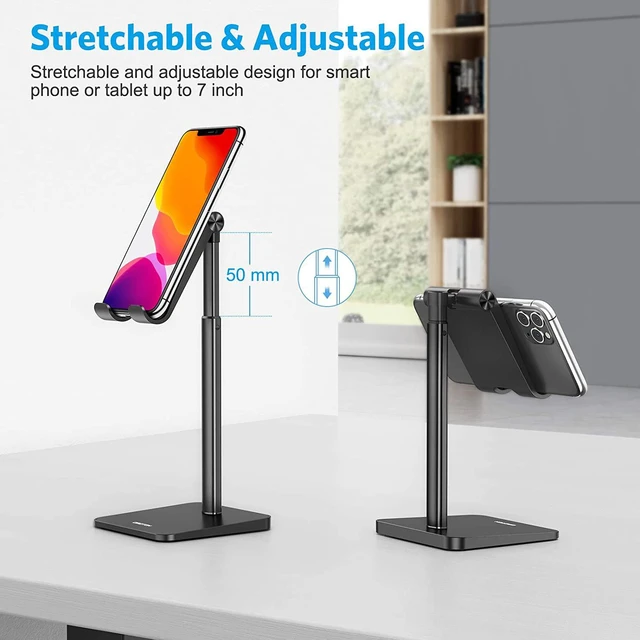 Alt view image 5 of 7 - CA02 Cell Phone Stand with Charging Hole for Desk Lightweight Black