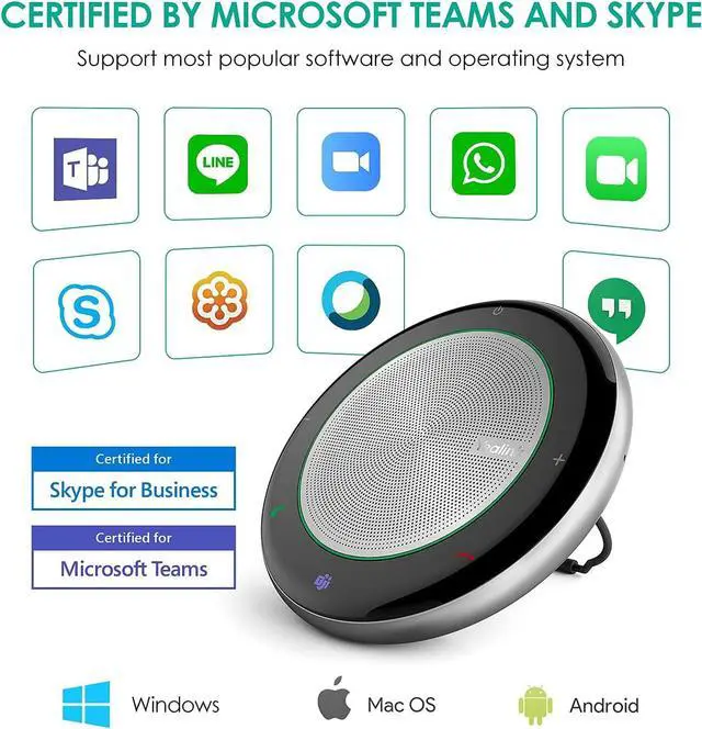Alt view image 5 of 7 - Yealink Bluetooth Speakerphone Conference Microphone Teams Certified CP700 USB Full Duplex Noise Reduction Algorithm Home Office 360° Voice Pickup