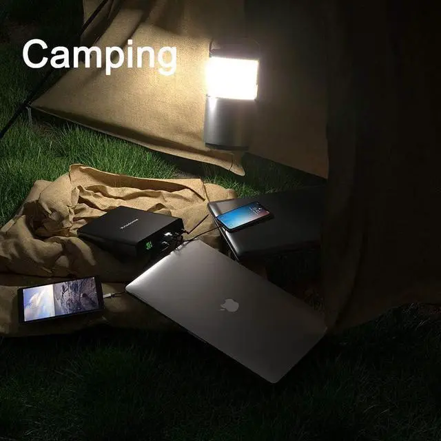 Alt view image 5 of 7 - Krisdonia Portable Laptop Charger 32000mAh 100W PD Power Bank, External Battery Pack with 1 USB-C PD3.0 Port, 2 DC Ports, 2 USB QC3.0 Ports for Laptops, Tablets, Smartphones and Other Devices