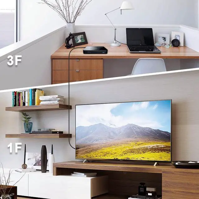 Alt view image 6 of 7 - Fiber Optic HDMI Cable 100 Feet, HDMI 2.0, 18Gbps, Supports 4K@ 60Hz, 4:4:4/4:2:2/4:2:0, HDR10, Dolby Vision, HDCP2.2, ARC,3D,Slim and Flexible