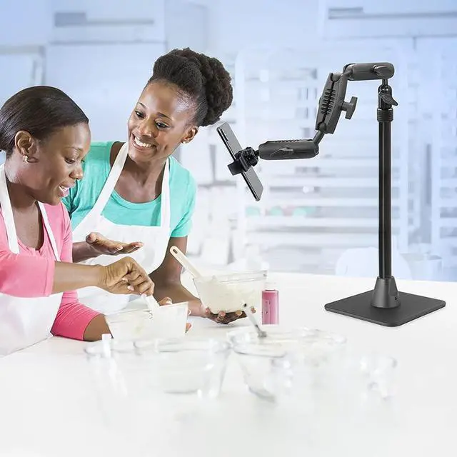 Alt view image 5 of 7 - Arkon Pro Phone or Camera Stand for Baking Crafting Nail Art Ceramics or Makeup Videos Retail Black