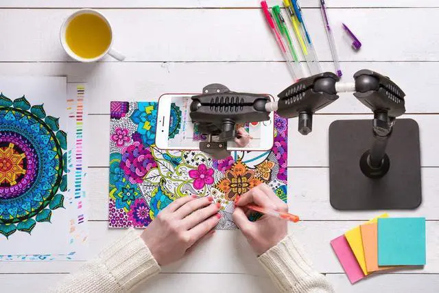 Alt view image 3 of 7 - Arkon Pro Phone or Camera Stand for Baking Crafting Nail Art Ceramics or Makeup Videos Retail Black