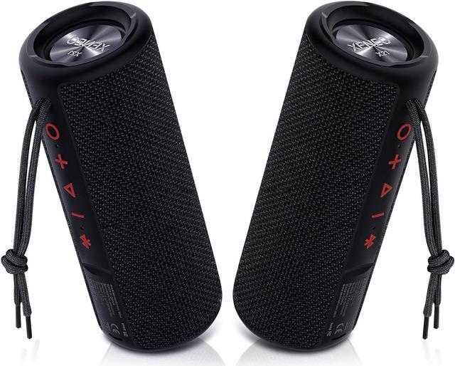 Main image of X21 Dual Portable Bluetooth Speakers Waterproof Outdoor Wireless Stereo Pairing with FM Radio, Micro SD Card, IPX6, Aux Jack 30W for Home, Office, Party and Travel (Pack 2 Black)