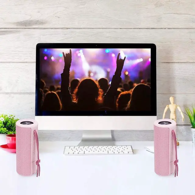 Alt view image 6 of 7 - X21 Dual Portable Bluetooth Wireless Speakers Waterproof with Stereo Pairing, FM Radio, Micro SD Card, Aux-in, IPX6, 30W for Outdoor, Home, Office, Party and Travel (Pack 2 Pink)