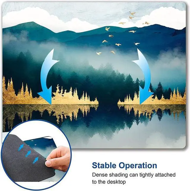 Alt view image 6 of 6 - Mountains Mouse Pad Landscape Mouse Pad Mouse Mat Square Waterproof Mouse Pad Non Slip Rubber Base MousePads for Office Laptop 9.5x7.9x0.12 Inch