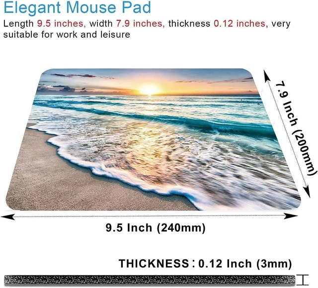 Alt view image 2 of 6 - Beach Sunset Mouse Pad Cute Mouse pad Custom Small Mouse Pads with Designs Portable Office Non-Slip Rubber Base Wireless Mouse Pad for Laptop
