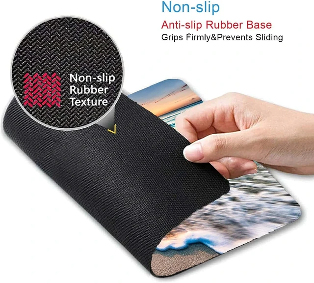 Alt view image 3 of 6 - Beach Sunset Mouse Pad Cute Mouse pad Custom Small Mouse Pads with Designs Portable Office Non-Slip Rubber Base Wireless Mouse Pad for Laptop