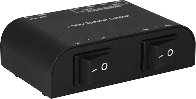 Alt view image 2 of 5 - 61048 2-to-4-Way Speaker Switch 1-in-2-Out to 1-in-4-Out Stereo Selector with Terminal Clamps, Metal Non-Slip Box (Black) (1 x 2 Way)