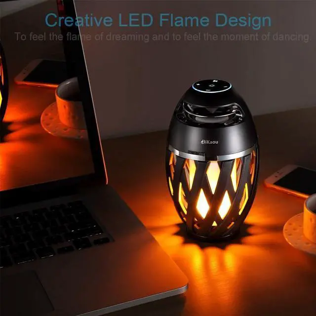 Alt view image 7 of 7 - Led Flame Speaker, Torch Atmosphere Bluetooth Speakers&Outdoor Portable Stereo Speaker with HD Audio and Enhanced Bass,LED flickers Warm Yellow Lights BT4.2 for iPhone/iPad/Android