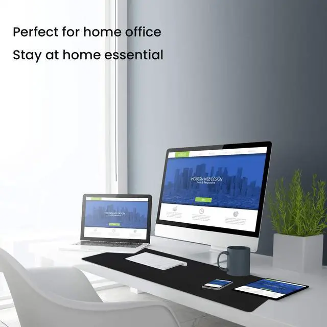 Alt view image 7 of 7 - Large Mouse Pad Gaming Mouse Pad Long Mouse Pads Waterproof Extra Large Big Mouse Pad with Stitched Edge XXL Non-Slip Black Computer Mousepad Desk Mat for Gamer Office & Home Black