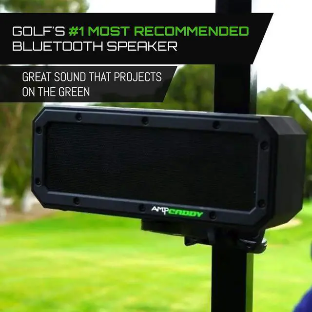 Alt view image 5 of 6 - Golf Speaker with Mount, 40 Watt Bluetooth Portable Ampcaddy Version 3 Pro Max Bluetooth Speaker and Mount with Loud Stereo Sound and Bass Boost,12-Hour Playtime, Extended Bluetooth Range, Waterproof