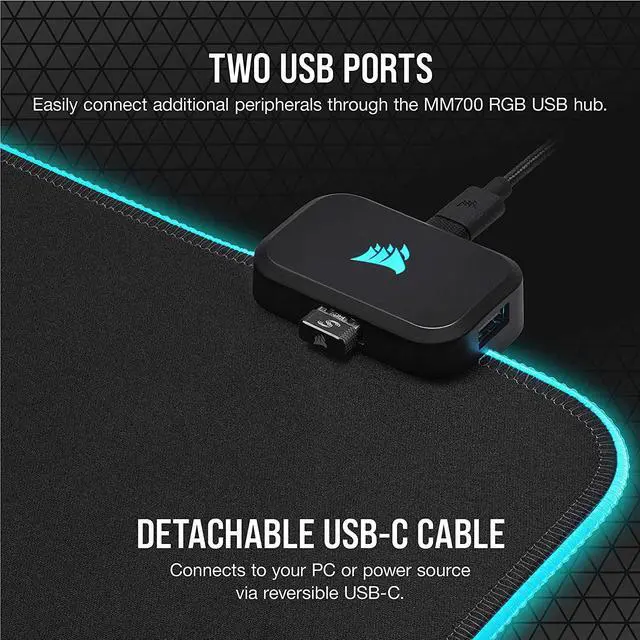 Alt view image 5 of 7 - MM700 RGB Extended Cloth Gaming Mouse Pad