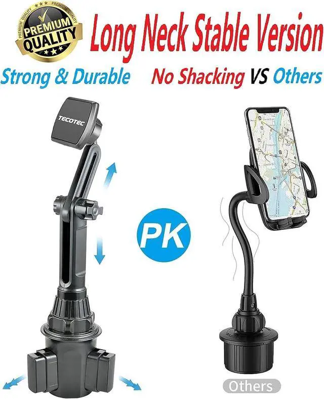 Alt view image 4 of 6 - 2X Powered Magnetic Cup Holder Phone Mount, Upgraded Ultra Strong X8 N50 Magnets Car Phone Mount Holder Compatible with All Cell Phones/iPads/Tablets & More