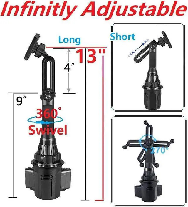 Alt view image 5 of 6 - 2X Powered Magnetic Cup Holder Phone Mount, Upgraded Ultra Strong X8 N50 Magnets Car Phone Mount Holder Compatible with All Cell Phones/iPads/Tablets & More