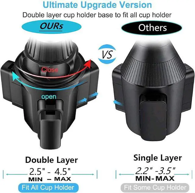 Alt view image 6 of 6 - 2X Powered Magnetic Cup Holder Phone Mount, Upgraded Ultra Strong X8 N50 Magnets Car Phone Mount Holder Compatible with All Cell Phones/iPads/Tablets & More