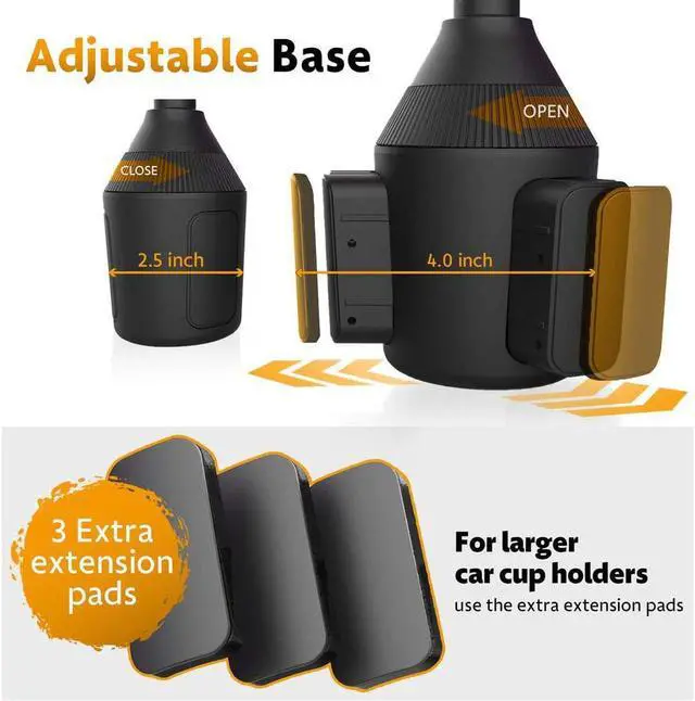 Alt view image 3 of 7 - Bestrix Universal Car Cup Holder Mount, Fits Most Standard Cup Holders, Compatible with iPhone 14/14 Plus/14 Pro/14 Pro Max