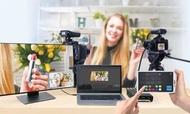 Alt view image 3 of 6 - IOGEAR Upstream Pro Dual Video Capture Card, 4K in 1080P Capture, XLR RCA Dual Audio Capture, Free Mobile App for Mix Control, 18 Macro Hotkey Deck, Mobile Stream, UVC Support, PIP/PBP (GUV322)