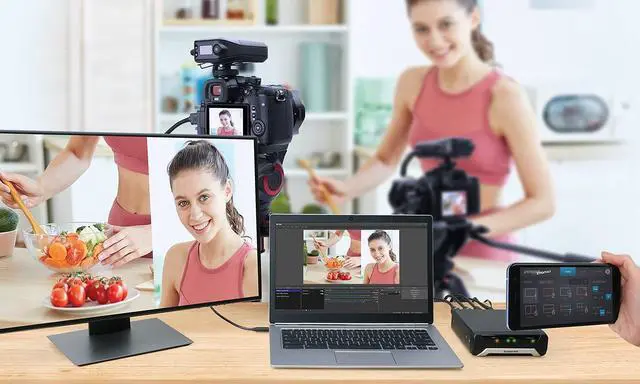 Alt view image 4 of 6 - IOGEAR Upstream Pro Dual Video Capture Card, 4K in 1080P Capture, XLR RCA Dual Audio Capture, Free Mobile App for Mix Control, 18 Macro Hotkey Deck, Mobile Stream, UVC Support, PIP/PBP (GUV322)