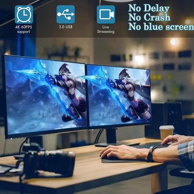 Alt view image 7 of 7 - Guermok Video Capture Card, USB 3.0 HDMI to USB C Audio Capture Card, 4K 1080p60fps Capture Devices for Gaming Live Streaming Video Recorder, Works for Windows Mac OS System for Switch, Xbox