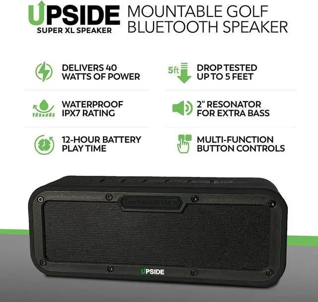 Alt view image 4 of 7 - Super XL Bluetooth Speaker with Magnetic Mount | 40W Pro Version 3 | Bass Boost, Stereo Sound, 12-Hour Playtime, Improved Bluetooth Range