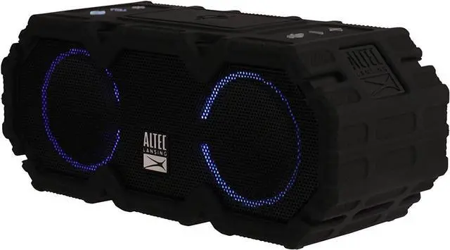 Alt view image 2 of 7 - Altec Lansing LifeJacket Jolt - Waterproof Bluetooth Speaker, Durable & Portable Speaker with Qi Wireless Charging and Voice Assistant, Black w/Lights