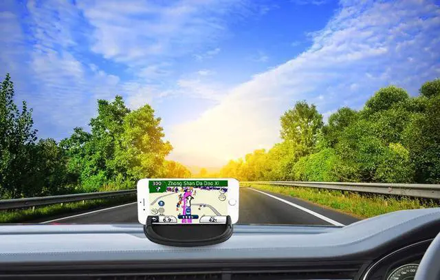 Alt view image 6 of 7 - Car Cell Phone Holder Dashboard Phone Mount - Anti-Slip Silicone Pad Phone Stand Compatible with iPhone, Samsung, Android Smartphones