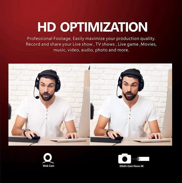 Alt view image 3 of 7 - CAM NOVA Video Capture Card, 1080P 4K HDMI Video Capture Card, USB 3.0 Cam Link HDMI Capture Device, Live Broadcast Record via DSLR Camcorder Action Cam Live Stream for MacOS X PC Windows 7 8 10