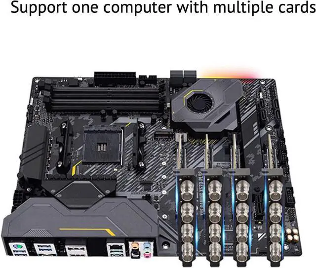 Alt view image 2 of 3 - ELECABLE Quad SDI PCIe Video Capture Card, 4-Channel SDI Video Recorder Capture for Multi-Channel Live Streaming