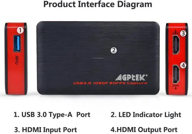 Alt view image 2 of 7 - USB3.0 Game Capture Card 4K@30, 4K HDMI Video Capture Live Streaming Record 4K 30 FPS or 1080p120, 1440p60, HDMI Capture Card Work for PS5/PS4/Xbox One/Switch/Camera