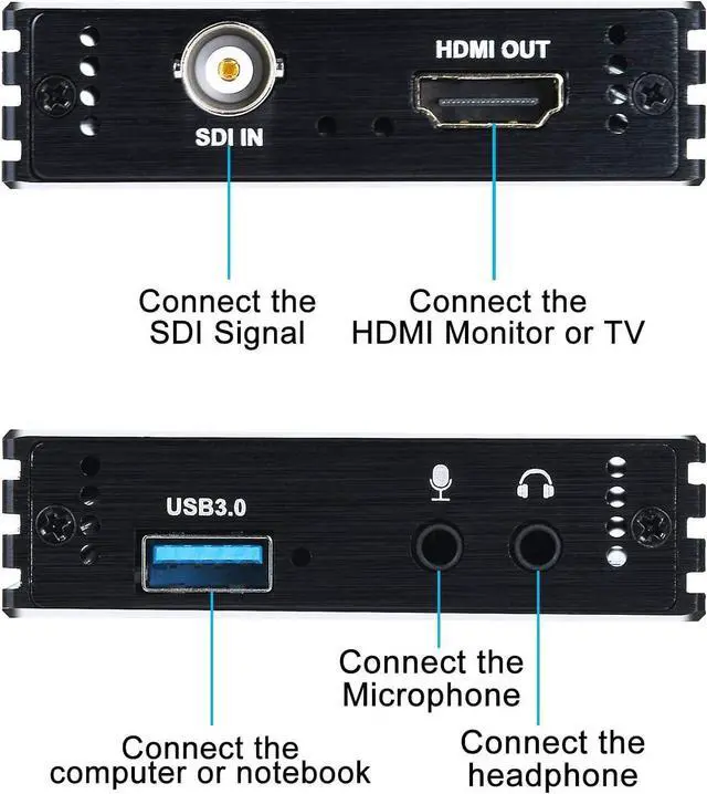 Alt view image 5 of 7 - SDI Capture Card USB 3.0, SDI to USB 3.0 with HDMI Loopout, 1080P 60Fps SDI HDMI Video Audio Capture for Game Streaming Video Recording for Windows, Linux, OS