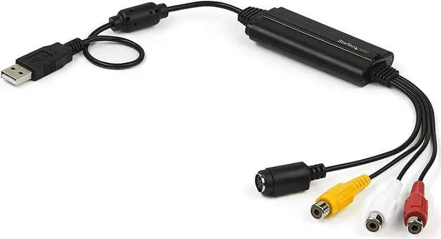 Main image of com USB Video Capture Adapter Cable - S-Video/Composite to USB 2.0 SD Video Capture Device Cable - Twain Support - Analog to Digital Converter for Media Storage - Windows Only (SVID2USB232)