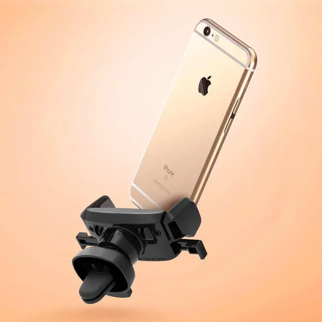 Alt view image 2 of 7 - Easy One Touch Mini Air Vent Car Mount Holder Cradle for iPhone Xs Max R 8 Plus 7  Galaxy S10 E S9 S8 Plus Edge Note 9 & Other Smartphone 2.2 x 4.8 x 5.7 inches