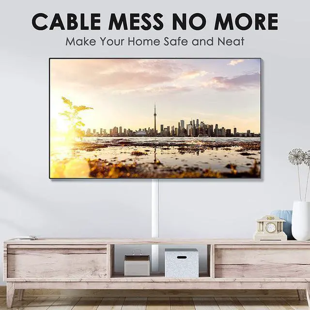 Alt view image 7 of 7 - 254in Cord Cover, Delamu Cord Hider, PVC Cord Hider on Wall, One-Cord Cable Raceway Cable Hider, Paintable Wire Hiders Cable Cover for Wall Mounted TV, 15x L16.9in W0.59in H0.4in, CC03-15Pack