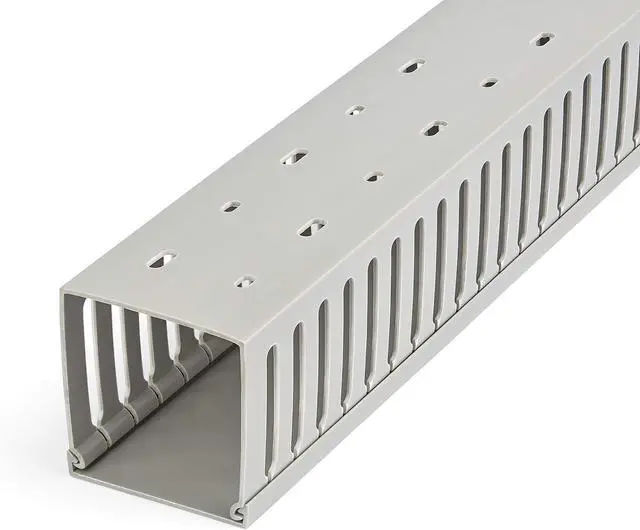 Alt view image 2 of 6 - .com Open Slot Cae Management Raceway with Cover, 3"(75mm)W x 3"(75mm)H - 6.5ft(2m) length - 1/4"(8mm) Slots, PVC Network Cae Hider/Wall Wire Duct, Max 200 Caes, UL Listed, TAA