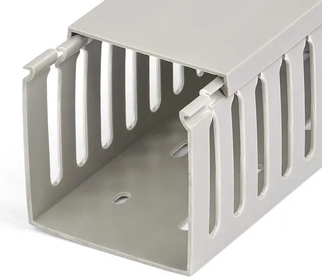 Alt view image 3 of 6 - .com Open Slot Cae Management Raceway with Cover, 3"(75mm)W x 3"(75mm)H - 6.5ft(2m) length - 1/4"(8mm) Slots, PVC Network Cae Hider/Wall Wire Duct, Max 200 Caes, UL Listed, TAA