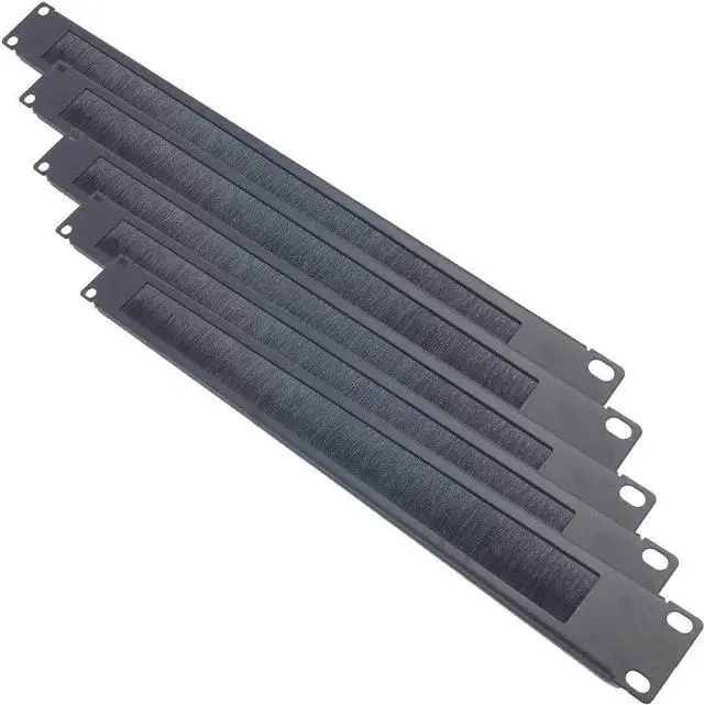 Main image of 5 Pack 1U Brush Cable Manager Horizontal Rack Mount Cable Management Strip Panel for 19-inch Server Rack or Network Cabinet