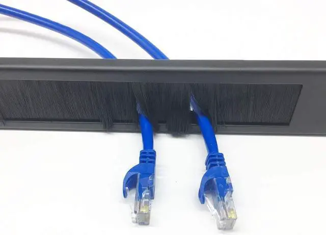 Alt view image 4 of 5 - 5 Pack 1U Brush Cable Manager Horizontal Rack Mount Cable Management Strip Panel for 19-inch Server Rack or Network Cabinet