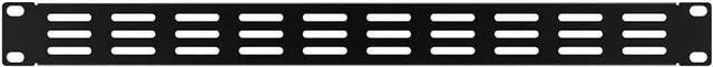 Alt view image 4 of 4 - 5 Pack of 1U Vented Blank Panel - Steel Blank Rack Mount Panel Spacer for 19in Server Rack Cabinet or Enclosure, Black (1U)