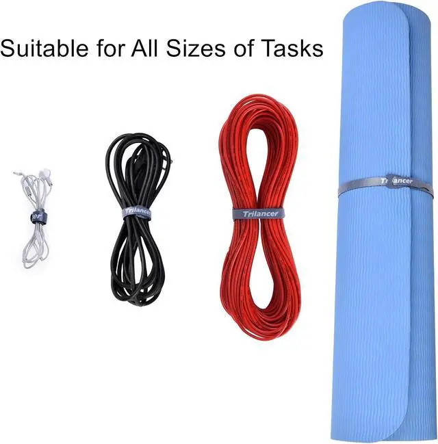 Alt view image 2 of 7 - Trilancer Reusable Cable Straps Wire Ties, Pack of 50 Adjustable Cord Fastener Cable Organizer, 8 Inches (Black) | Adjustable Cord Fasteners for Wire Management and Cable Organization, Black